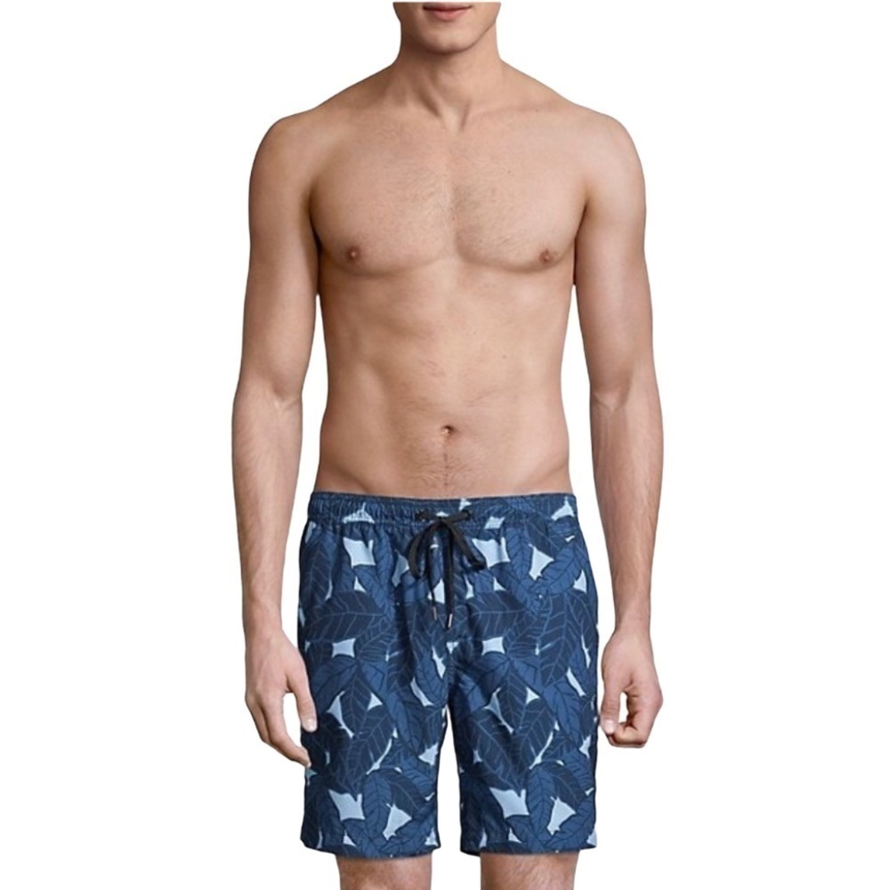 Onia Charles Leaf Print Men’s Swim‎ Trunks Size L